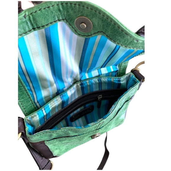 Vintage Y2K Kate Landry Purse Green Brown Crossbody Fairycore Boho - Picture 7 of 9